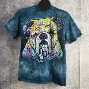 The Mountain Abstract Bulldog Dean Russo Men’s‎ Shirt Size Medium